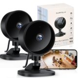 Surfola Telecamera di sicurezza per interni, telecamera di sorveglianza 1080P, sicurezza domestica, rilevamento di movimento/rumore, telecamera di sicurezza per casa, audio a 2 vie, visione notturna