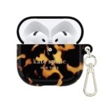 kate spade new york AirPods 4 Protective Case with Keychain Ring – Transparent Tortoise, Compatible with AirPods 4th Generation
