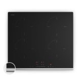 Klarstein Verosteel Piano Induzione 60cm – 4 Zone, 7400W Boost, Cursore Touch, Timer, Blocco Bambini, Vetroceramica Nera, Piastra Induzione da Incasso, Design Minimalista