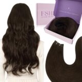 Fshine Capelli Tessitura Extension 40 cm 100 g Capelli Cucite Extension Marrone Scuro Estensione Umani Matassa Brazilian Lisci Estensione Remy Weave Human Hair Matrimonio Colore 2