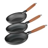 YUTANN Nonstick Frying Pan Set, 8″ 10″ 12″ Ceramic Frying Pans, Pre-seasoned Cast Iron Pan Cookware Set with Removable Handle, Dishwasher Safe, Free of PFAS & PFOA, Compatible with All Stovetops