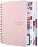 Undated Weekly Planner with Habit Tracker, 52 Weeks To Do List Notebook A5 Weekly Goal Planner with Spiral Binding & Stickers Home Work School Supplies for Women Girls 8.2″ x 5.7″ – Pink