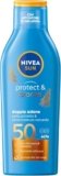 NIVEA SUN Latte Solare Protect & Bronze FP 50 200 ml, Crema solare 50 per un’abbronzatura dorata, intensa e uniforme, Protezione solare 50 con attivatore di melanina