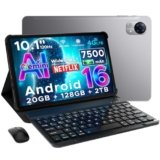 DOOGEE Tab G5 Android 16 Tablet Con SIM, 10 pollici & Gemini AI, 20GB+128GB/2TB & T7200 Octa Core Android Tablet Con Tastiera, Penna, Mouse & Case, 7500 mAh 90Hz IPS HD & Ultra-Thin 2 | Face ID | GPS