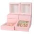PFAMKEER 60 pcs 6x6x2.5 Inches Cake Box with Window, Bakery Pastry Cookie Boxes, Mini Pie for Pastry,Dessert,Strawberries,Chocolates (Pink)