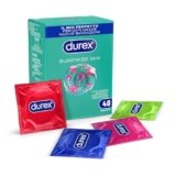 Durex Surprise Mix, Preservativi Assortiti, Profilattici Sottili e con Rilievi e Nervature, 40 Profilattici, Solo Online