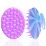 INNERNEED Magnetic Silicone Scalp Scrubber for Hair Washing – Soft Thick Bristles, Palm-Sized Shampoo Brush for Wet or Dry Scalp Massage, Improves Circulation & Scalp Health (semi-Transparent Purple)