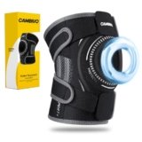CAMBIVO Tutore Ginocchio con Stecche Laterali, Ginocchiera Ortopedica Regolabile con Foro Rotuleo, Ginocchiera Sportiva Elastica Traspirante Neoprene per Menisco Legamenti Artrite