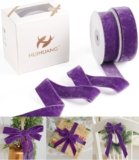 HUIHUANG Purple Velvet Ribbon 1 inch Double Face Thick Velvet Ribbon Purple Ribbon for Gift Wrapping, Christmas Tree Ornaments, Wreath Decor, Bows, Crafts, Wedding Decor- 10 Yards