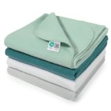 MAKIAN Mussole Neonato Molton – Mussole Neonato 80×80 cm – 4 Quadrotti Cotone Neonato in Morbida Flanella di Cotone 100% – OekoTex Standard 100 – Verde menta