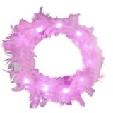 LEEMASING Ghirlanda di piume a LED, fascia luminosa con angelo e aureola, per matrimonio, Natale, Halloween, San Valentino, Rosa, Medium