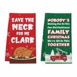 Christmas Vacation Decorations, 2 Pack Funny Holiday Kitchen Towels, Griswold Family Cousin Eddie Christmas Vacation Merchandise Gifts, Cute Thanksgiving Xmas Kitchen Bathroom Hand Towels Decor
