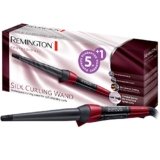 Remington Ferro arricciacapelli – Forma di cono 13-25 mm – Silk Digital: rivestimento in ceramica con proteine ​​della seta, Display LCD 120-220°C, ricci naturali, riccioli a spirale e onde, CI96W1