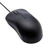 Amazon Basics Mouse silenzioso a 3 pulsanti con cavo USB, Standard, colore nero