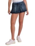 YMI Women’s Pleated Ruffle Mini Skort with Boxer Waist, PT Tinted Deep Sky Blue, 03