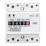 Walfront Contatore Energia Elettrica, 220V/230V 10-40A, Guida DIN Contascatti Elettrico Monofase, 2 Fili 4P Misuratore di Consumo Elettrico