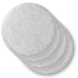 Rubberneck Set di 4 cuscini per seida in feltro antiscivolo, rotondi, extra spessi, grigio chiaro