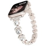 Aniaboho Compatible with Dressy Designer Bling Thin Apple Watch Bands for Women Men 40mm 41mm 38mm, Crescent Moon iWatch Bands for Slim Apple Watch Ultra 2 1 SE Series 10 9 8 7 6 5 4 3 2 1 Bracelet Band(Starlight)
