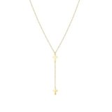 M MOOHAM Gold Cross Necklace for Women – Dainty 14K Gold Plated Y-Shaped Cross Necklace Long Lariat Necklaces for Women Drop Necklaces Jewelry for Womens Gifts