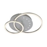 BRILONER – Plafoniera LED, luce bianca calda, lampada LED color alluminio, lampada da salotto da 24W con funzione di memoria, 400x300x75 mm (LxPxH)