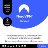 NordVPN Standard, Esclusiva Amazon, 10 Dispositivi, 1-Anno + 1 Mese Extra, Codice Digitale