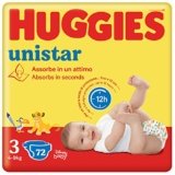 Huggies Unistar, Pannolini Taglia 3 (4-9 Kg), Design Disney, Ultra assorbente, Protezione completa, 72 Pz