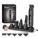 MAXGROOM 5 in 1 Rasoio Elettrico Corpo Uomo Kit, IPX6 Wet&Dry Rasoio Intimo Uomo, Autonomia Prolungata per Depilatore Corpo, Testine Magnetiche Pulizia Facile, Adatto per Barba, Capelli, Naso