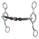 Reinsman 349 Junior Cowhorse Bit | Durable Stage B Transitional Horse Size Smooth Dogbone Snaffle | 3-Piece Sweet Iron Mouth with Copper Roller
