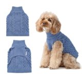 BICOPET Dog Sweaters for Small Male, Medium Dogs Boy, Girl Female, Puppy Sweater Large Dog Sweaters Pet Clothes Christmas Soft Puppies Clothing Winter Warm Outfit for Cat Apparel(Ice Blue,S)