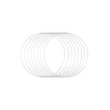 Vaessen Creative Anello in Metallo Ø 20 cm x 3 mm 8 Cerchio Decorativo Bianco-Filo Metallico, Fiori Secchi, Macramè, Acchiappasogni, Mobile Fai da Te e Decorazioni da Parete, 20 x 20 x 0.03 cm