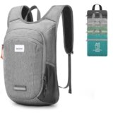 HALOVIE Small Hiking Backpack 10L Packable Lightweight Daypack Foldable Travel Back Pack for Women Men(Lightgray)