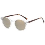kachawoo Occhiali da sole polarizzati retrò rotondi occhiali da sole per uomini donne protezione UV trendy eyewear, Trasparente con marrone, L
