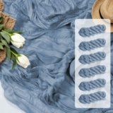 10FT 6 Pack Blue Cheesecloth Table Runner 35×120 inchs Romantic Boho Rustic Gauze Dusty Blue Sheer Cheese Cloth Table Runners for Wedding Bridal Baby Shower Tea Party Birthday Home Decorations
