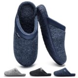 WateLves Ciabatte Uomo Pantofole Feltro Invernali Memory Foam Antiscivolo Caldo Scarpe Da Casa (Blu, 43 EU)