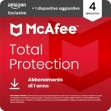 McAfee Total Protection – 4 più 1 Dispositiv aggiuntivo 2025 | Antivirus, VPN gestore delle password, software di sicurezza,| Abbonamento di 1 anno con rinnovo automatico, Scarica