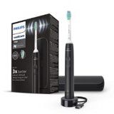 Philips Sonicare 3100 Electric Toothbrush, Sonic Toothbrush, Pressure Sensor and Timer, Travel Case, Black, Model HX3673/14