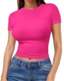Urvicor Women’s Long Sleeve T-Shirt – Slim Fit Crewneck Basic Top, Soft Stretchy Rayon Spandex Tee for Casual Wear for 2025