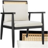 tectake® Poltrona da Salotto con Intreccio Viennese, Cuscino Extra, Imbottitura Spessa, Telaio in Legno Massiccio, Supporto Ottimale, Montaggio Facile, Eleganza Retro, Carico Massimo 120 kg