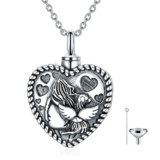 MEIDERBO Dog Urn Necklace for Ashes 925 Sterling Silver Women with Dog Heart Necklace for Dog Ashes Dog Memorial Keepsake Cremation Jewelry Gifts for Women Dog Lovers