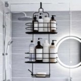 Home in Smart Porta Sapone Per Doccia Mensola Doccia senza foratura da appendere,3 Livelli con una Grande Capacita. Portasapone Doccia in Metallo Antiruggine per Sapone Shampoo e Spugna