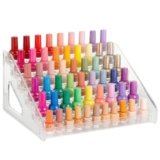Gykutix 6 Livelli Porta Smalti Organizer, Acrilico Trasparente Scaffale da Parete Espositore Smalti, Oli Essenziali Espositore per Salone di Bellezza e Uso Domestico Nessun Attrezzo(31 x 25,5 x 16 cm)