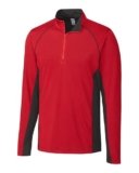 Clique Ice Pique Colorblock Mens Half Zip Tech Pullover, Red, XXXL