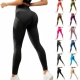 Xinaroue Leggings 3D Anticellulite Donna Collant Sportivi Drenanti a Compressione Graduata Push Up Solidea Pantaloni da Palestra per Yoga Fitness e Pilates