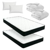 Confortil Confezione da 2 Kit 3 Pezzi: Materasso Singolo 80x190x16cm, Cuscino 40x70cm, Piumone 140x200cm (2)