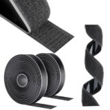 AiQInu Feltro Adesivo Forte 10m x 20mm, Sistema Di Fissaggio Hook & Loop, Nastro a Strappo Per Tessuto DIY