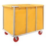 Portabagagli per hotel, lavanderia, uso domestico, robusto carrello in acciaio inox con 4 ruote, portata 260 libbre, design moderno, giallo, 90 x 65 x 80 cm
