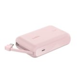 Belkin BoostCharge power bank 10 000 mAh con cavo integrato 20 W PD, caricatore portatile, ricarica USB-C PD rapida, power bank con ricarica rapida per iPhone 16 Series, iPad Pro, Galaxy S24 e altri