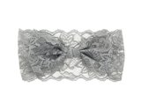 Koolgil Baby Girl’s Elegant Lace Bow Knot Headband Children’s Rhinestone Pearl Lace Headband for Birthday Party Photography (Grey)