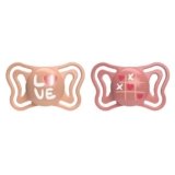 Chicco PhysioForma Light, Succhietto in Silicone 16-36 Mesi, Ciuccio Bimba con Tettarella in Silicone, Leggero, Forma Ergonomica, Supporta il Corretto Sviluppo della Bocca, Rosa, 2 pezzi, 77489226
