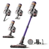 Lefant V1 Aspirapolvere Senza Fili, 40000Pa Scopa Elettrica Senza Fili Potente, Touch Intelligente LED, Filtro a 5 Stadi, Autonomia 42 Min, Design Autoportante, per Pavimenti/Tappeti/Peli Animali